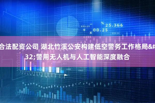 合法配资公司 湖北竹溪公安构建低空警务工作格局 警用无人机与人工智能深度融合